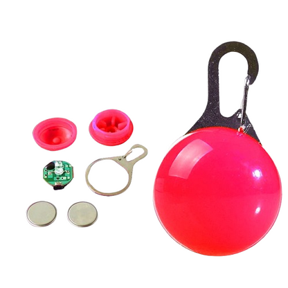 Collier pour Chihuahua : porte clé avec éclairage LED. Élégant, pour offrir confort et sécurité à votre petit chien ou chat - vue de la pile