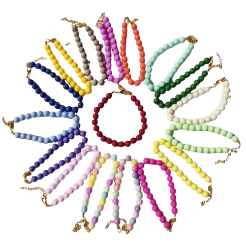 Chihuahua Necklace: Small Colorful Beads