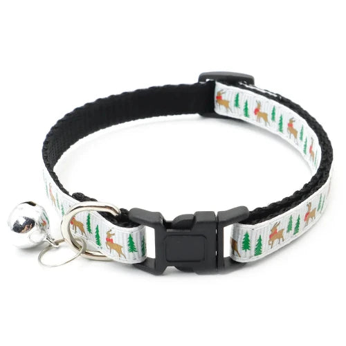 Collier pour Chihuahua avec motifs de noël rennes blanc pour offrir confort et sécurité à votre petit chien ou chat