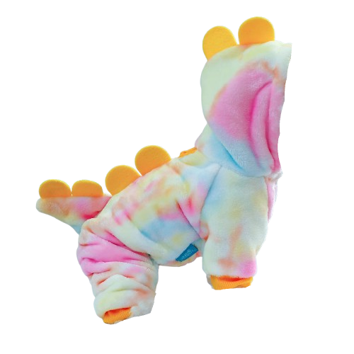 Déguisement Chihuahua : costume de dinosaure multicolore confortable et tendance, parfait pour les fêtes, évènements, anniversaires ou halloween – taille parfaite pour les petits chiens