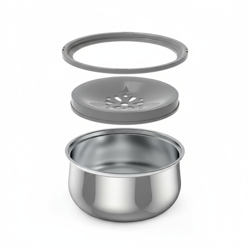 Gamelle anti éclaboussures, avec réservoir d’eau de 4,3 litres. Adaptée à tous les petits chiens et les chats. Vendue sur la boutique Mon Petit Chihuahua. 