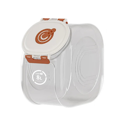 Grande boite à croquettes pour la nourriture de votre petit chien ou chat. Vendue sur la boutique Mon Petit Chihuahua. Capacité 8 litres.
