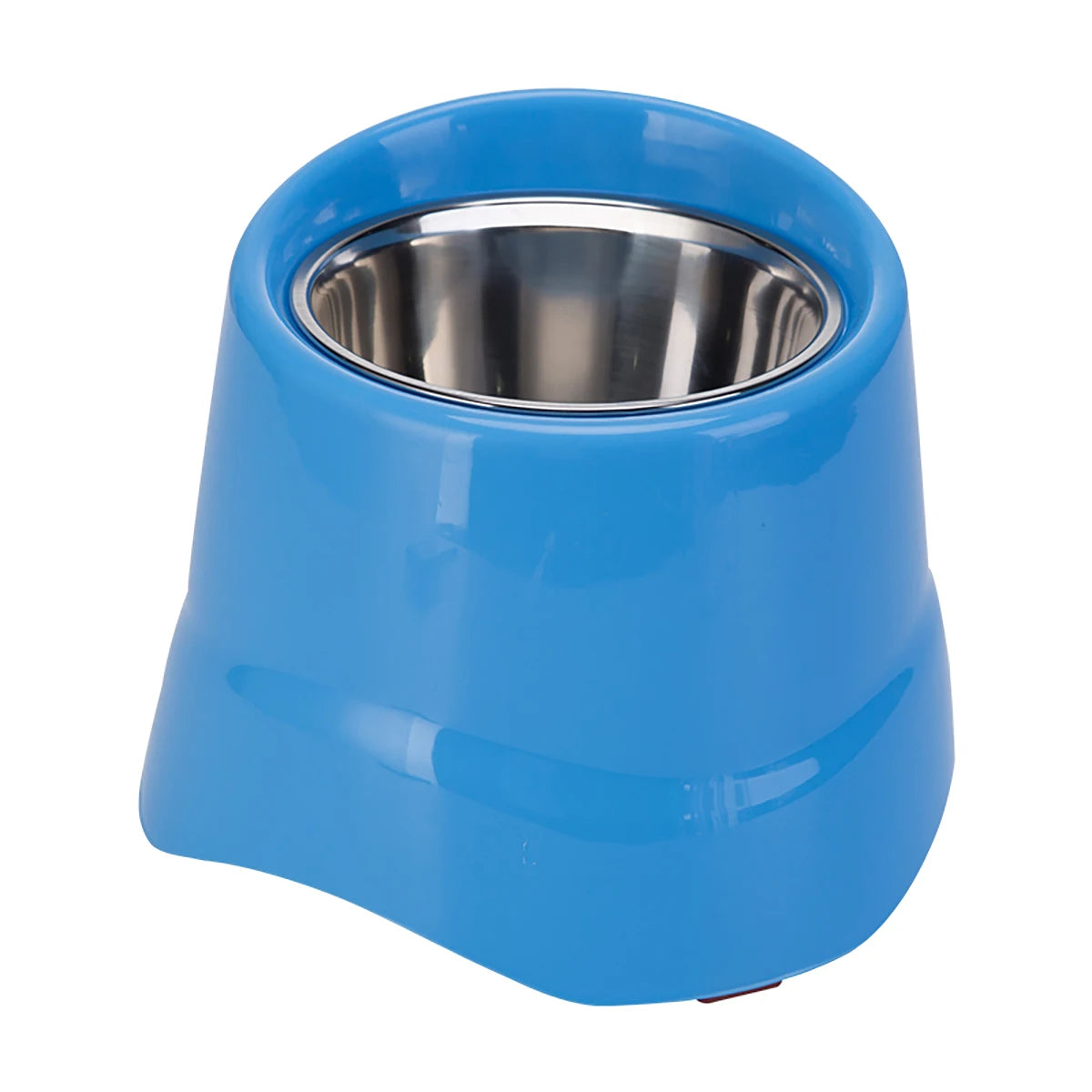 Gamelle pour chien : bol surélevé en plastique et inox. Adapté à tous les petits chiens et les chats. Vendue sur la boutique Mon Petit Chihuahua. Couleur bleu