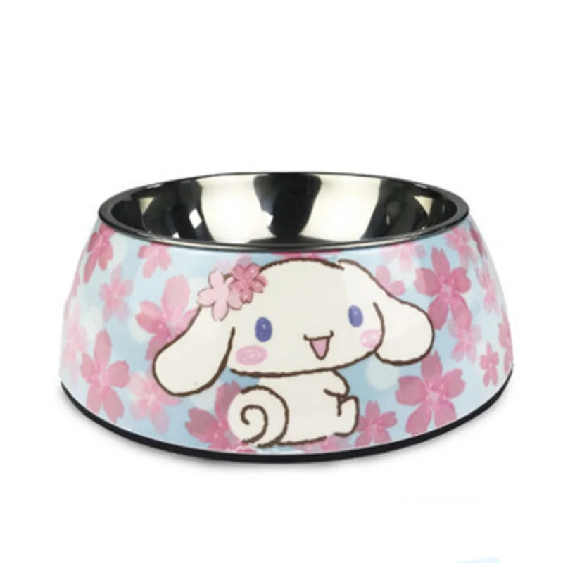 Gamelle Chien Inox bleu et rose motifs Chien adaptée aux petits chiens et aux chats. Vendue sur la boutique Mon Petit Chihuahua.
