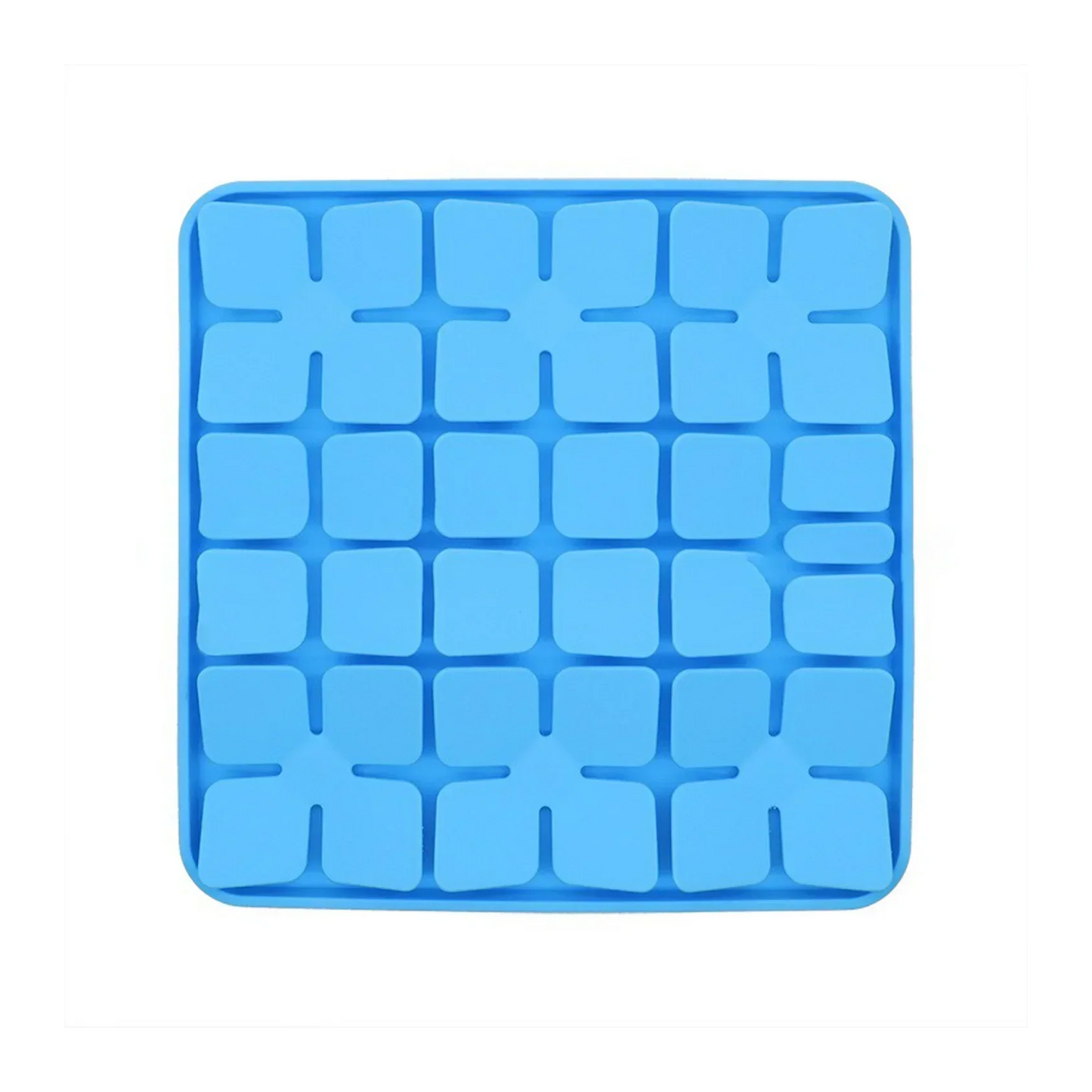 Tapis anti glouton en silicone bleu, pour faire manger lentement les petits chiens et les chats. Vendu sur la boutique « Mon Petit Chihuahua » 
