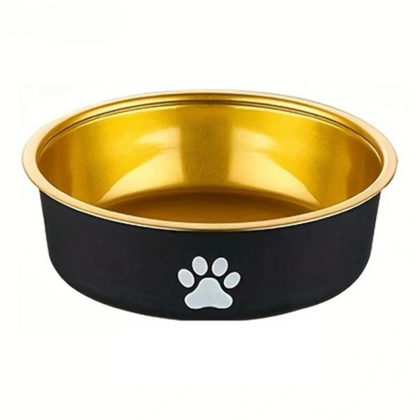 Dog Bowl: Black and Gold