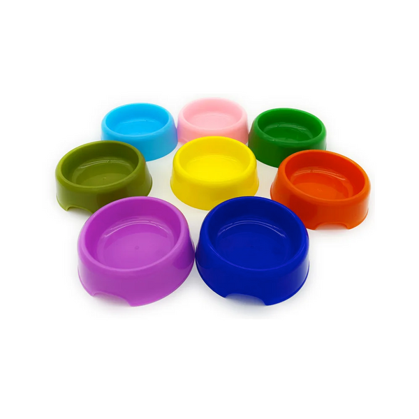 Chihuahua Bowl: Small, colorful plastic bowl