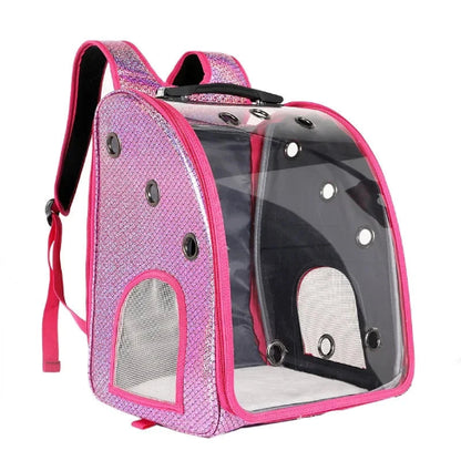 Sac à dos rose et bulle transparente pour transporter votre Chihuahua - pour emmener partout votre petit chien ou chat