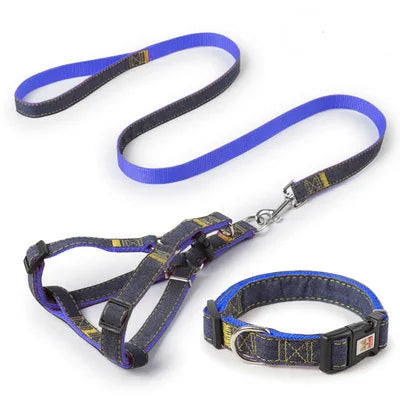 Chihuahua Harness: Black and Blue Set