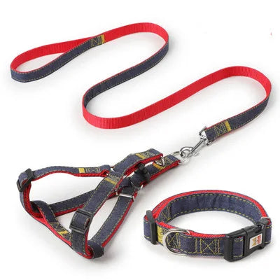 Chihuahua Harness: Black and Red Set