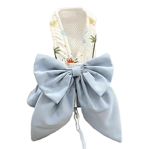 Harnais Chihuahua : Grand Noeud Papillon Bleu