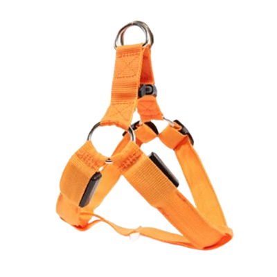 Chihuahua Harness: Orange LED Light
