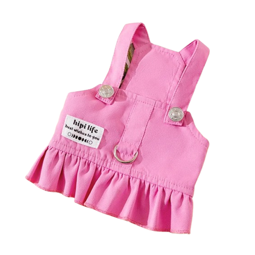 Chihuahua-Geschirr: Rosa Kleid + Leine