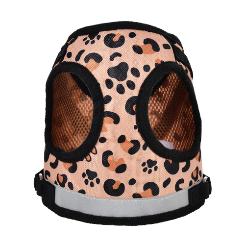 Harnais résistant avec motifs léopard pour chiens. Confortable, convient aux petits chiens, chihuahuas, ou aux chats.