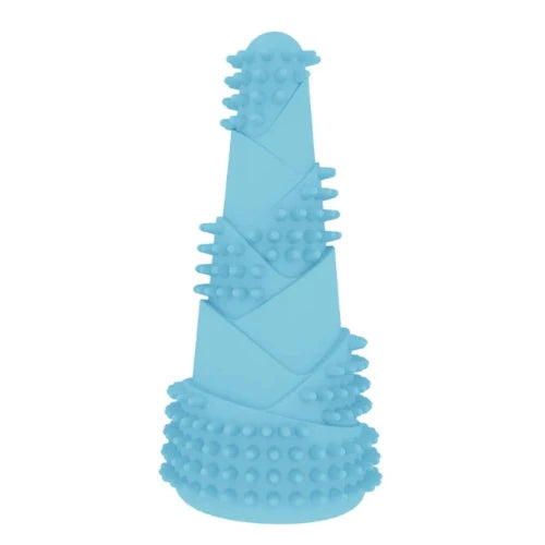 Jouet pour Chihuahua à mâcher en silicone en forme de cône bleu – Idéal pour stimuler et divertir votre petit chien ou chat