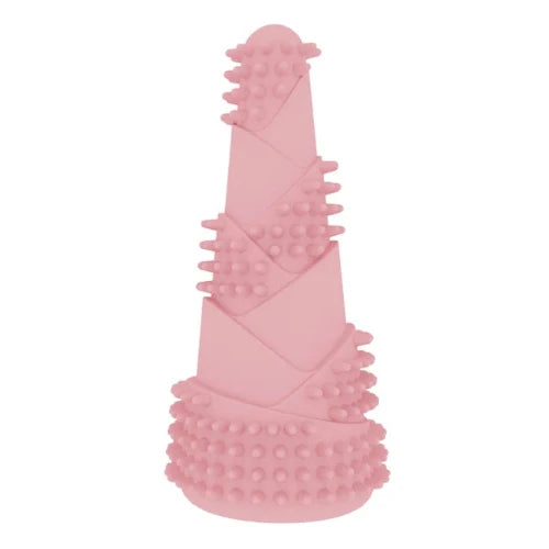 Jouet pour Chihuahua à mâcher en silicone en forme de cône rose – Idéal pour stimuler et divertir votre petit chien ou chat