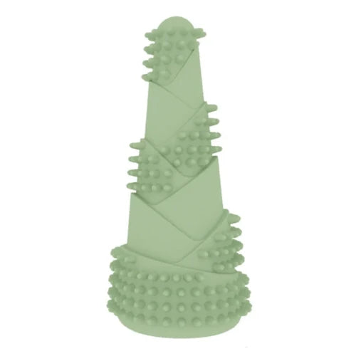 Jouet pour Chihuahua à mâcher en silicone en forme de cône vert – Idéal pour stimuler et divertir votre petit chien ou chat