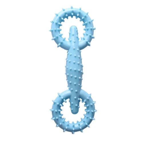 Jouet pour Chihuahua à mâcher en silicone en forme d'os bleu – Idéal pour stimuler et divertir votre petit chien ou chat