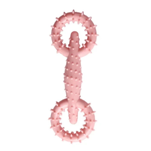 Jouet pour Chihuahua à mâcher en silicone en forme d'os rose – Idéal pour stimuler et divertir votre petit chien ou chat