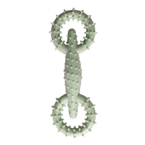 Jouet pour Chihuahua à mâcher en silicone en forme d'os vert – Idéal pour stimuler et divertir votre petit chien ou chat