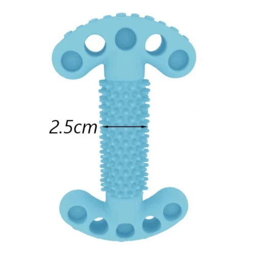 Jouet pour Chihuahua à mâcher en silicone en forme d'os t bone bleu – Idéal pour stimuler et divertir votre petit chien ou chat