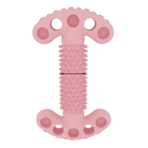 Jouet pour Chihuahua à mâcher en silicone en forme d'os t bone rose – Idéal pour stimuler et divertir votre petit chien ou chat