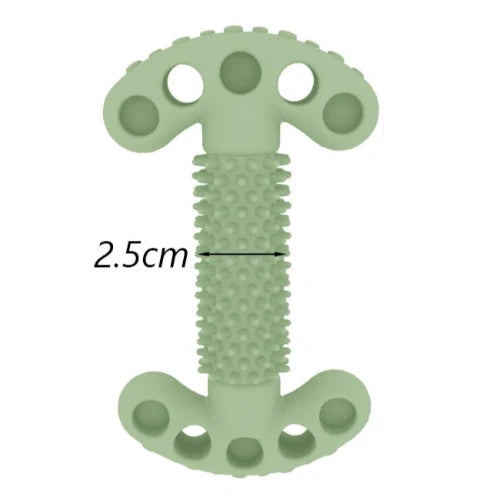 Jouet pour Chihuahua à mâcher en silicone en forme d'os t bone vert – Idéal pour stimuler et divertir votre petit chien ou chat