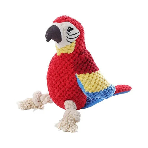 Jouet pour Chihuahua : peluche en forme de perroquet rouge – Idéal pour occuper et divertir votre petit chien ou chat