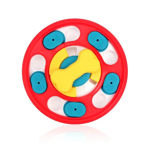 Jouet pour Chihuahua : puzzle interactif avec croquettes rouge – Idéal pour stimuler et divertir votre petit chien ou chat