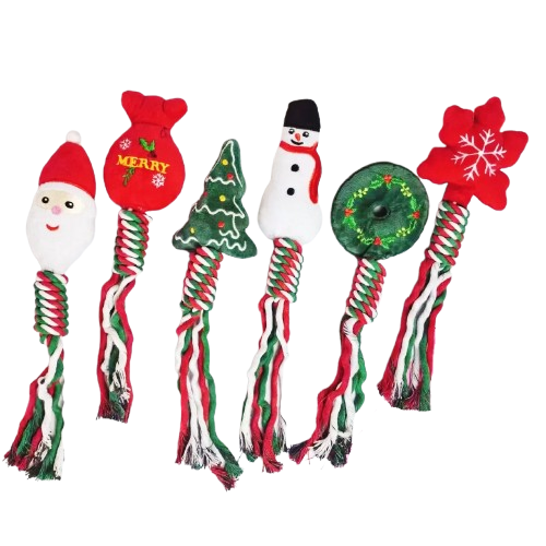 plusieurs jouets pour Chihuahua à mâcher : peluches sur le thème de noël – Idéal pour stimuler et divertir votre petit chien ou chat