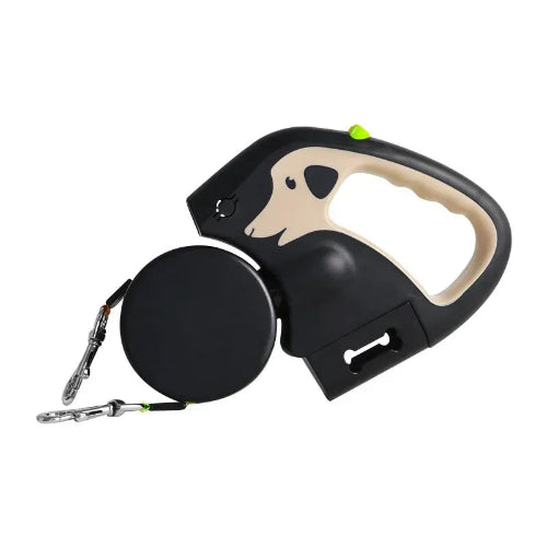 Laisse Chihuahua : Double Laisse Noire Beige
