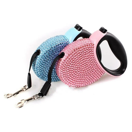 Laisse Chihuahua : Rose ou Bleue avec Strass
