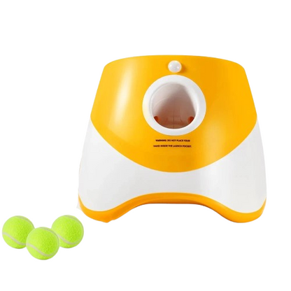 Jouet pour Chihuahua : lanceur automatique de balles de tennis orange – Idéal pour stimuler et divertir votre petit chien ou chat