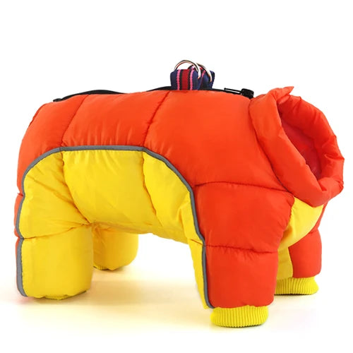 Chihuahua Coat: Yellow &amp; Orange Padded Jumpsuit