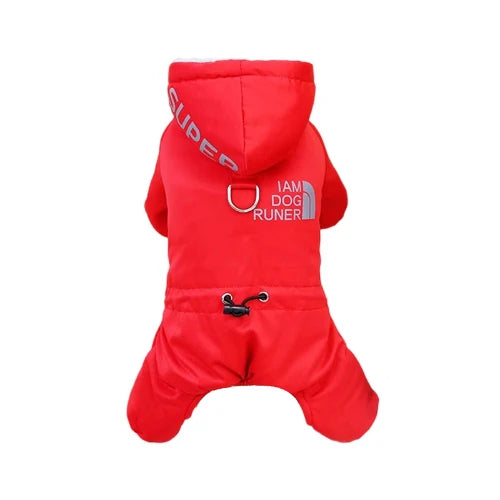 Chihuahua-Mantel: Roter gepolsterter Overall