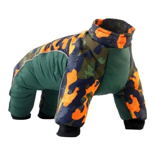 Manteau Chihuahua : Combinaison Ski Hiver Vert & Orange