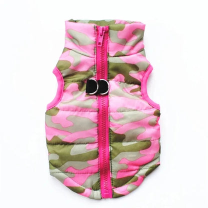 Manteau pour Chihuahua : doudoune camouflage vert et rose – Confortable, parfait pour protéger votre petit chien ou chat pendant les promenades
