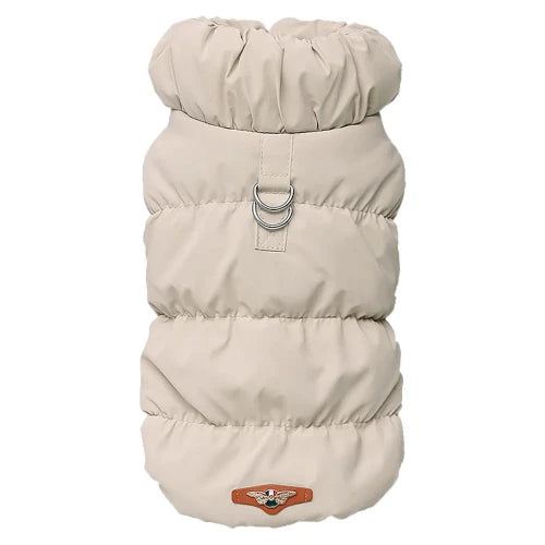 Chihuahua-Mantel: Khakifarbene Steppjacke