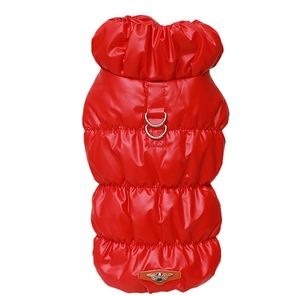 Chihuahua-Mantel: Rote Steppjacke