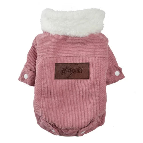 Chihuahua-Mantel: Rosa Samtjacke