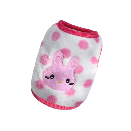 Manteau pour Chihuahua : pull blanc et rose avec motifs lapin – Confortable, parfait pour protéger votre petit chien ou chat pendant les promenades