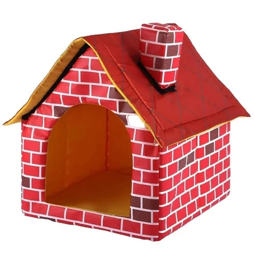 Niche pour Chihuahua : maison en briques – Confort maximal avec intérieur moelleux, parfait pour les petits chiens ou chats
