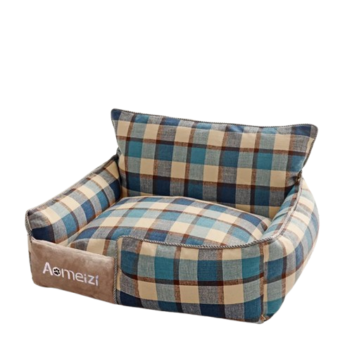 Niche Canapé Bleu en tissu doux pour Chihuahua – Confort maximal avec intérieur moelleux, parfait pour les petits chiens ou chats
