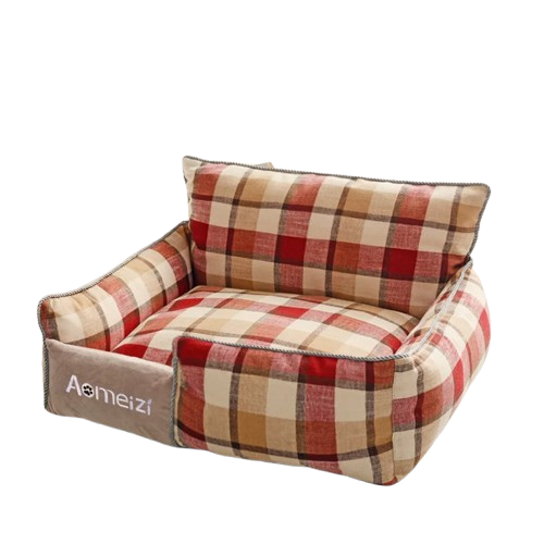 Niche Canapé rouge en tissu doux pour Chihuahua – Confort maximal avec intérieur moelleux, parfait pour les petits chiens ou chats