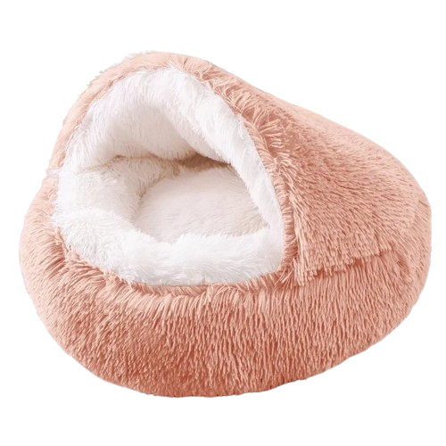 Niche Cocoon ocre en tissu pour Chihuahua – Confort maximal avec intérieur moelleux, parfait pour les petits chiens ou chats