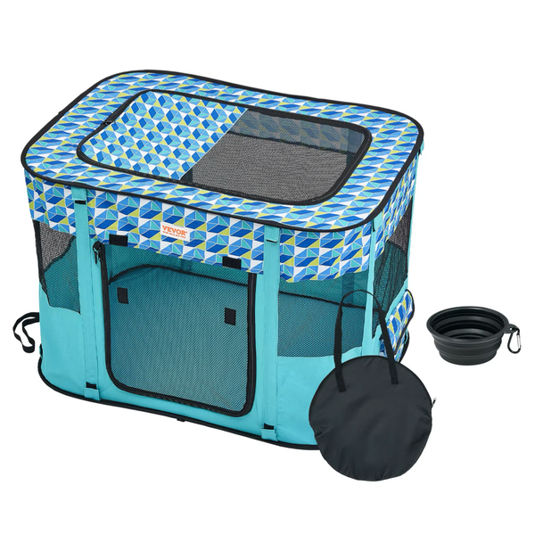 Niche Chihuahua : Parc pliable rectangulaire bleu