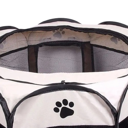 Niche pour Chihuahua : Parc pliable noir et blanc – Pratique pour offrir à votre petit chien ou chat un espace sécurisé - zoom