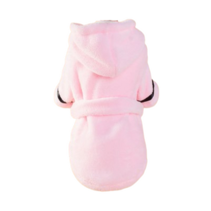 Vêtement pour Chihuahua - Peignoir cocoon rose – Doux et absorbant, idéal pour sécher et réchauffer votre petit chien ou chat