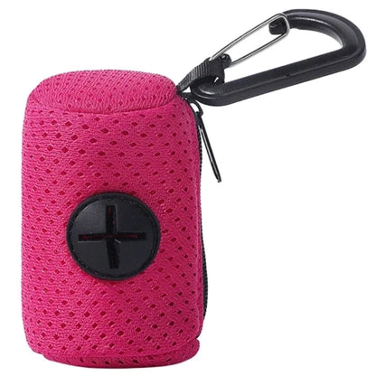 Accessoire pour Chihuahua - Porte-clés  fushia avec sacs poubelle pour petit chien ou chat – Pratique pour ramasser les déjections