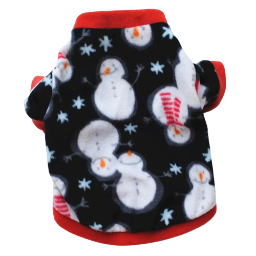 Pull pour Chihuahua bleu avec motifs bonhommes de neige – Confortable, vêtement parfait pour garder votre petit chien ou chat au chaud